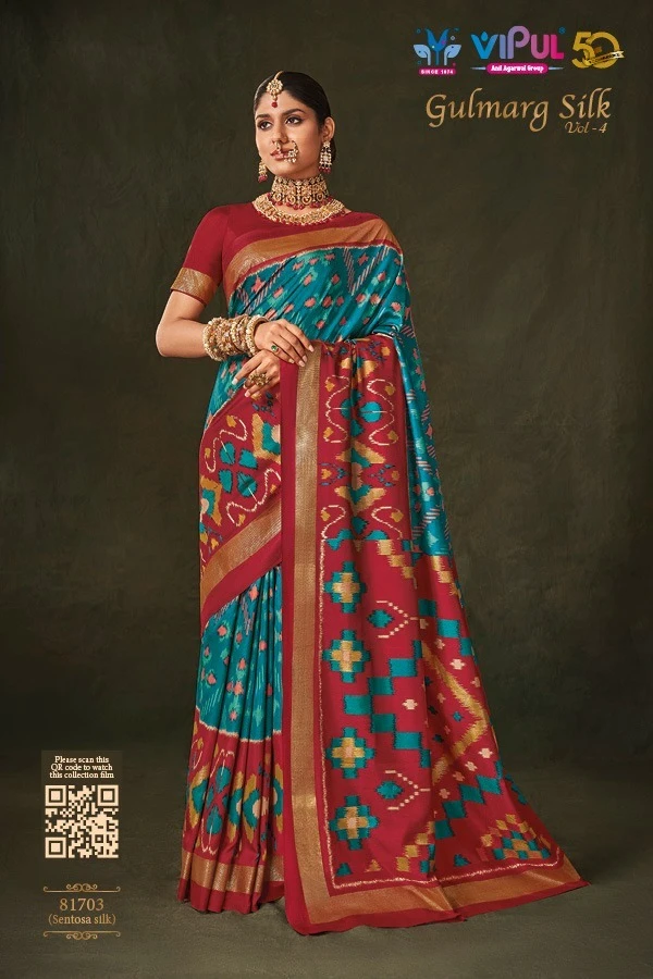 Vipul Gulmarg Silk Vol 4 Beautiful Silk Wholesale Silk Sarees Catalog — Wholesale Sarees, MPA wholesale from Surat — view 10